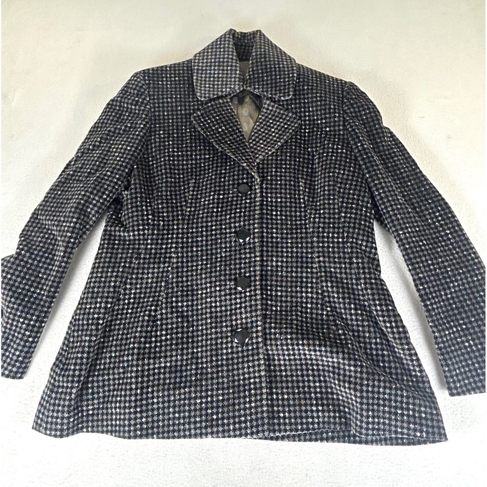 Unbranded Houndstooth Blazer‎ Women Small Black White Dark Academia
